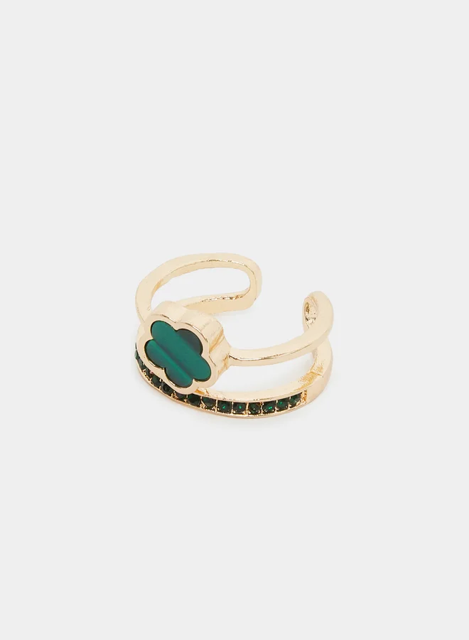Styli Embellished Flower Ring